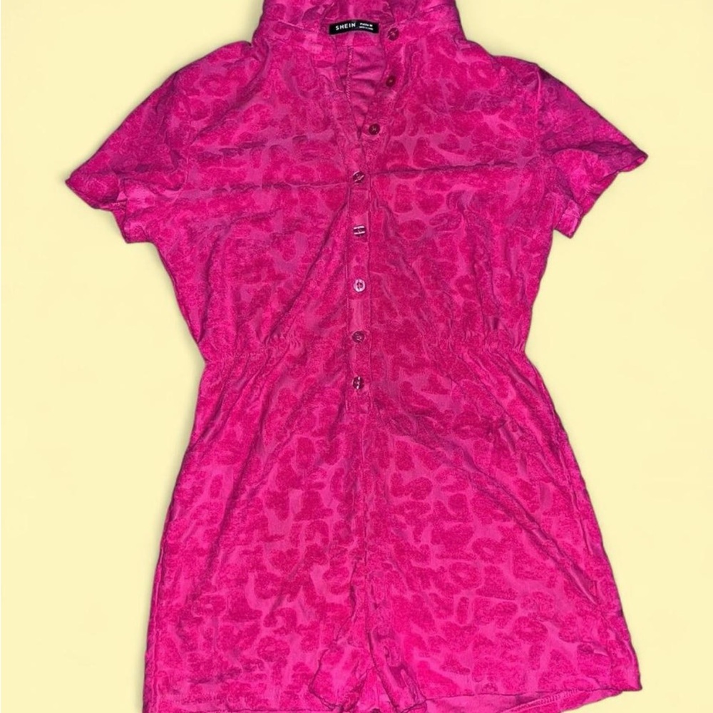 SHEIN Pink Leopard Print Romper